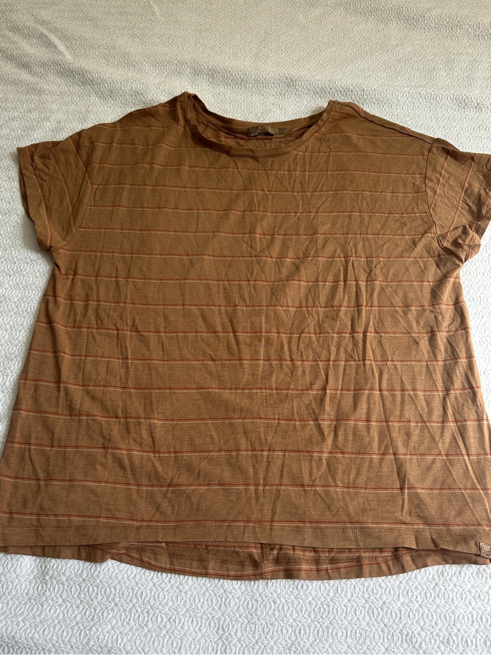 Prana Rust Short Sleeve Striped Tee